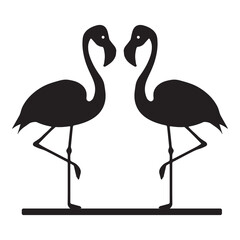 flamingo silhouettes  isolated on white -background vector illustration