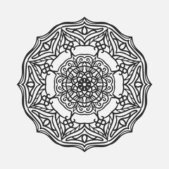 Circular pattern in the form of mandala for Henna, Mehndi, tattoo, and decoration. Decorative ornament in ethnic oriental style. Coloring book page