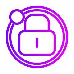 Obraz premium lock icon on square internet button