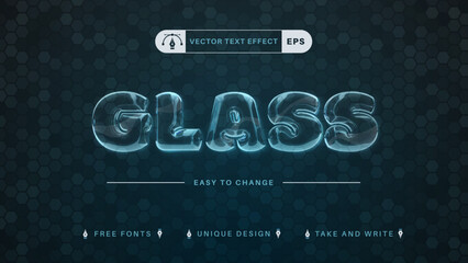 Transparent Glass - Editable Text Effect, Font Style