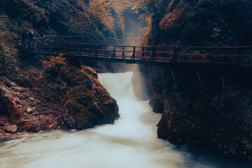 River Radovan in Vintgar gorje in fall