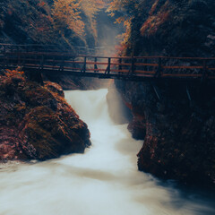 River Radovan in Vintgar gorje in fall