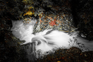fast river in Slovenia mountain, part of Grmecica waterfall