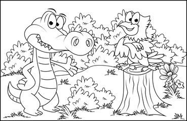 coloring animal cartoon for kids