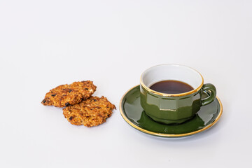 Cup of tea or coffee with homemade cookies