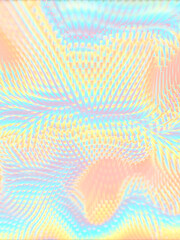 Abstract wavy field of simple neon color rectangular shapes. Modern background. 3d rendering digital illustration