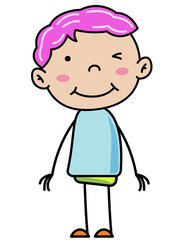 Boy Children, Simple doodle cartoon color