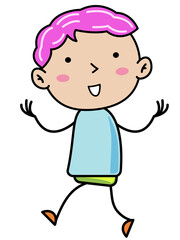 Boy Children, Simple doodle cartoon color