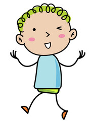 Boy Children, Simple doodle cartoon color