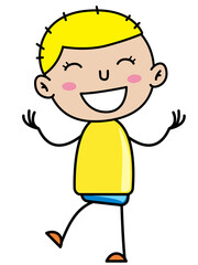 Boy Children, Simple doodle cartoon color