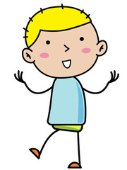 Boy Children, Simple doodle cartoon color