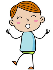 Boy Children, Simple doodle cartoon color