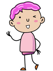 Boy Children, Simple doodle cartoon color