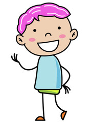 Boy Children, Simple doodle cartoon color
