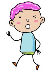 Boy Children, Simple doodle cartoon color