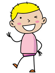 Boy Children, Simple doodle cartoon color