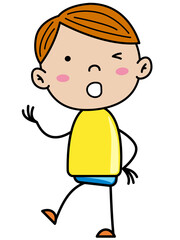 Boy Children, Simple doodle cartoon color