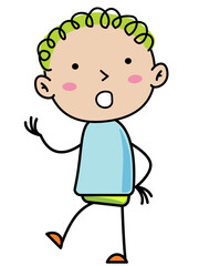 Boy Children, Simple doodle cartoon color