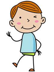 Boy Children, Simple doodle cartoon color