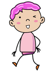 Boy Children, Simple doodle cartoon color