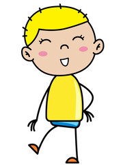 Boy Children, Simple doodle cartoon color