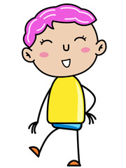 Boy Children, Simple doodle cartoon color