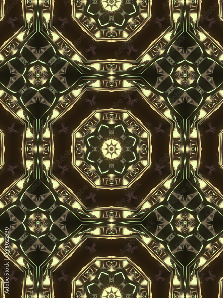 Aufkleber 3d rendering digital illustration of luxurious gold pattern vibrating drops of liquid metal