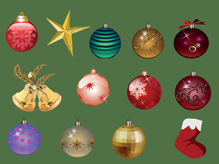 set of Christmas balls