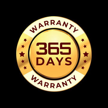 365 Day Warranty Gold Label. 365 Day Warranty Vector Image