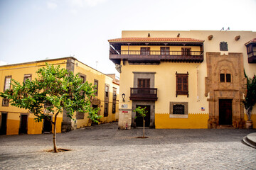Fototapeta na wymiar Historic neighborhood, Vegueta, Las Palmas, Gan Canaria Islands, history, colonization, beautiful, architecture of the conquest