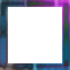 Abstract transparent glitch art border element.