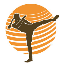 Male muay thai martial arts vector silhouette