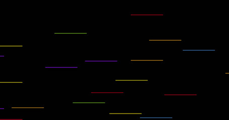Illustration of illuminated multiple lines against black background, copy space