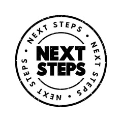 Next Steps text stamp, concept background