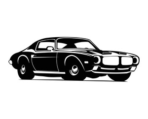 Obraz na płótnie Canvas american muscle car 1970s silhouette
