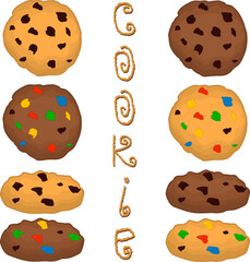Various sweet tasty cookie