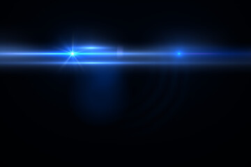 Natural, lens flare on the black background