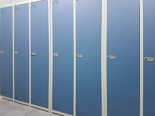 Lockers area with blue and numbered doors