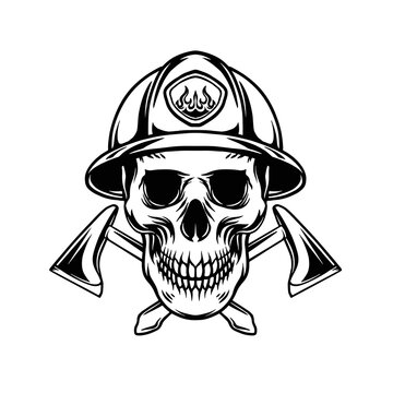 Firefighter skull vector illustration