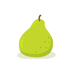 Green pear sweet fruit. Sticker. Ripe pear clipart icon