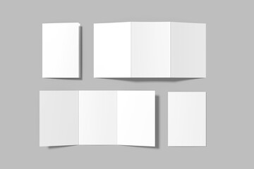 A5 Trifold Brochure Blank Mockup