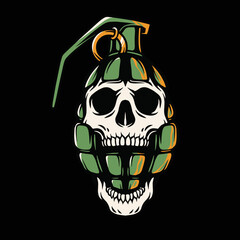 Grenade skull vector