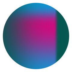 Abstract transparent glitch art circle element.