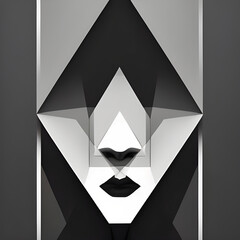 Abstract geometric face of woman 