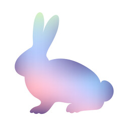 rabbit, hare silhouette gradient design isolated vector