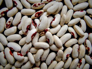 a lot of white beans, close-up
