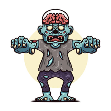 recommend clip art: Cartoon zombie. Vector Character illustration