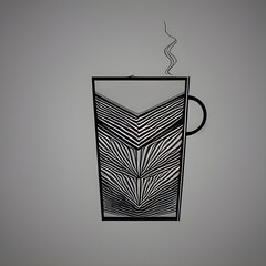 Abstract geometric cup of coffee 