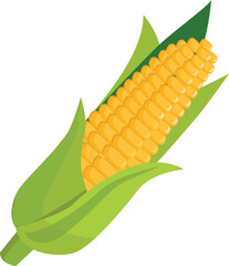 Cartoon corn. Farm vegetable. Healthy food. Vegan food. Vegetarian food. Corn icon. - 538041950