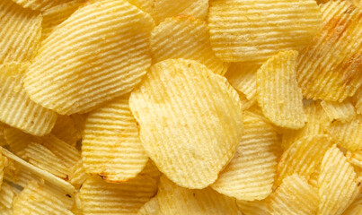 crispy golden potato chips snack texture background